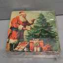 JarThenaAMCS 80Pcs Christmas Paper Napkin Vintage Santa Claus Disposable Luncheon Napkin Retro Dessert Dinner Hand Napkins for Winter Birthday Baby Shower