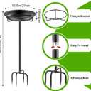 Metal Bird Bath for Outside Garden Birdbath Bowl, 36.2" Height Freestanding Bird Feeders for Outdoors with 4 Prongs Base Stake, Standing Birdfeeders for Yard Lawn Decor (Black)
