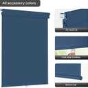LazBlinds No Drill Blackout Roller Shades, 32" W x 72" H, Navy Blue | Cordless, Thermal Insulated Fabric, UV Protection, For Indoor Windows, For Home and Office