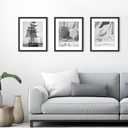 Wiscet 20x24 Picture Frame Set of 3, Display Pictures 16x20 with Mat or 20 x 24 Poster Frame without Mat, Wall Gallery Photo Frames, Black