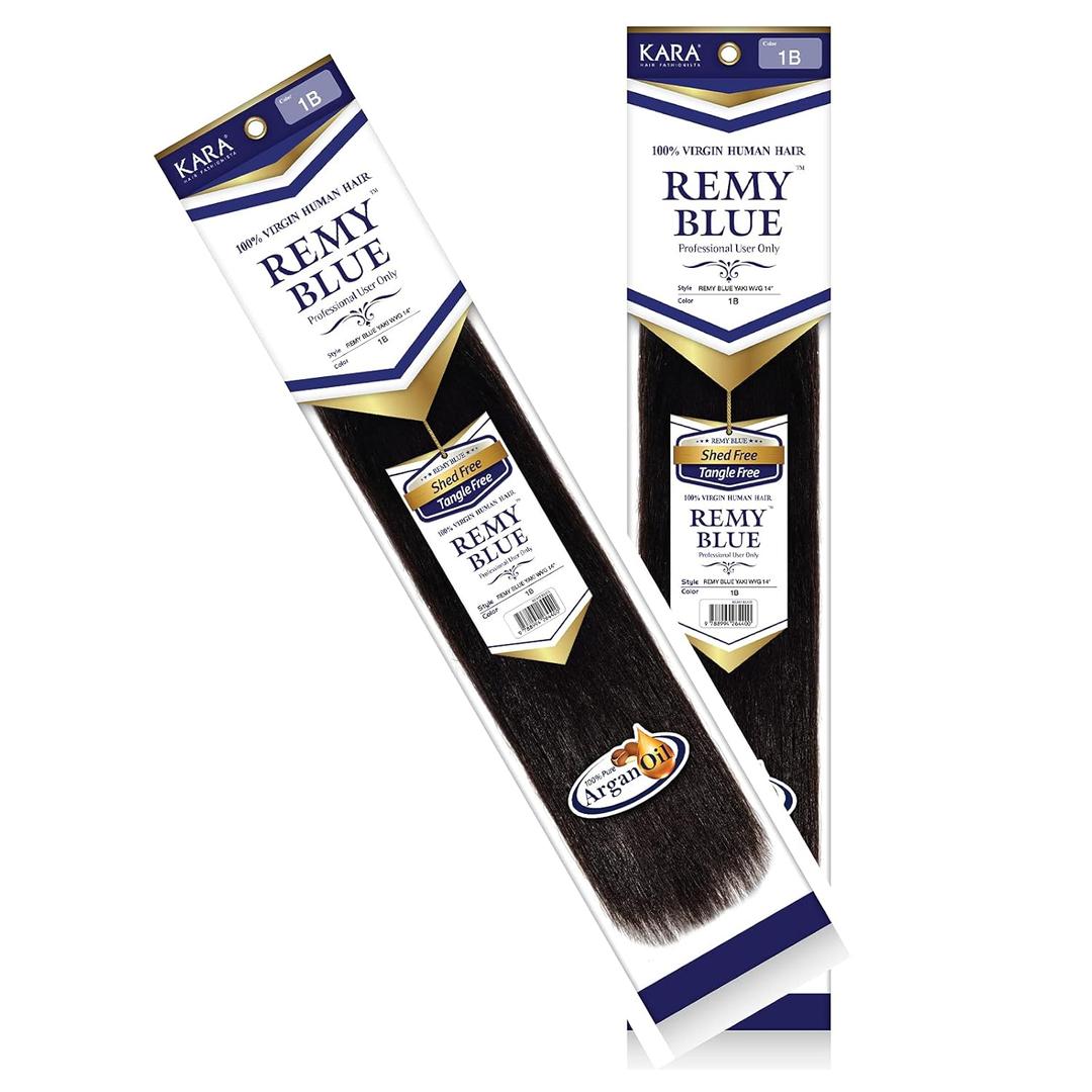 New Remy Yaky-Remy Blue 100% VIRGIN Human Hair Weave- Shed Free&Tangle Free (#1B, 16 packs of 2)