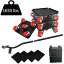 Furniture-Dolly-Furniture-Movers with-5-Wheels, Furniture Sliders Lifters Tool Set for Moving Heavy Duty, Furniture Dollies, Max Capacity 1650Ib Red