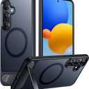Temdan Magnetic for Samsung Galaxy S25 Case, [Innovate Stand][Military Grade Drop Protection][Non Slip][Translucent Matte] Shockproof Phone Case for Galaxy S25 6.2" 2025 -Black