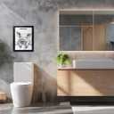 Orvannaatr Minimalist Bathroom Wall Decor, Happy Pig Wall Art in Picture Frames, Hilarious, Fun Bathroom Animal Art, Black and White Canvas Prints can be Hung Directly - Frame, 8 "x 10