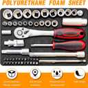 Pushglossy 4 Pcs Polyethylene Foam Sheet Apart Insert Pad Cushion Foam Packing Cuttable Craft for Toolbox Case Storage Camera DIY Crafts Projects Organization (54 x 12 x 0.5 Inch)