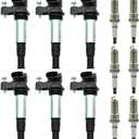 Set of 6 UF375 Ignition Coil Pack & Iridium Spark Plugs Compatible with 2004-2009 Buick Cadillac Chevrolet GMC Saab Saturn 2.8L 3.6L V6 Replace# 12583514 C-747 GN10309