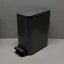 TIPGO Slim Bathroom Trash Can with Lid Soft Close, 6 Liter / 1.6 Gallon Stainless Steel Garbage Can with Removable Inner Bucket, Step Pedal, Small Trash Cans for Bedroom, Office, Kitchen (Grey)