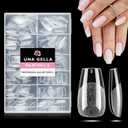 UNA GELLA Short Coffin Nail Tips: 216pcs Short Coffin Press on Nails Pre-shape Gel Nail Tips for Full Cover Acrylic Nails False Nails For Nail Extension Home DIY Salon 12 Sizes Gelly Tips
