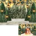 PGSWEER 7x5ft Winter Pine Glitter Background Green Wonderland Photography Backdrop Forest Snowflake Newborn Baby Shower Party Decorations Suplies Photo Studio Portrait Props