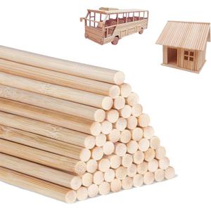 1/2 x 48 Inch 25 PCS Dowel Rods Wood Sticks Wooden Dowel Rods - Unfinished Bamboo Sticks - for Crafts and DIYers (1/2"x48", Pack of 25)
