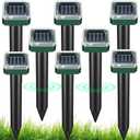 Mole Repellent for Lawns 8 Pack, Solar Powered Mole Repeller Ultrasonic Gopher Repellent, Outdoor Waterproof Vole Vibration Stakes,Sonic Gopher Deterrent Yard for Rodent Groundhog Snake Chipmunk