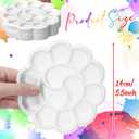 AmazingSpark 100 Pcs White Flower Shape Paint Tray Palettes 5.5 inch Disposable Round Plastic Paint Palette Bulk Watercolor Craft Supplies for Art Class, DIY Craft, Painting Party, Birthday Party