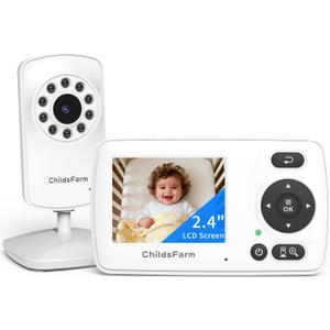 ChildsFarm Baby Essentials, Baby Monitor No WiFi, Portable Baby Monitor with 2.4" LCD Screen,Clear Night Vision,VOX,Feeding Timer, Crying Detection, Plug & Play,1000ft Wireless Range,for New Parents