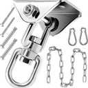 Hammock Hanging Kit with Swing Chain, Morzejar Stainless Steel 1000lb Heavy Duty Capacity Hammock Hooks, Morzejar 360° Swivel Hanging Kit for Trapeze, Yoga, Boxing Bag, Hammock Chair, Porch, Gym