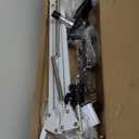 White Adjustable Embroidery Hoops Stand for Hand Work,3-in-1 Hoop/Tablet/Phone Holder Floor Stand,Embroidery Desktop StandLap Cross Stitch Frame Stand with 360 Rotation,Hand Embroidery Stand