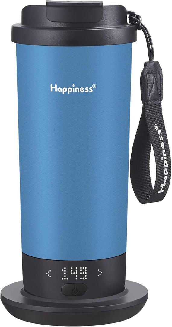 Happiness SelfHeating Travel Mug 20oz,Smart Rechargeable Electric Temperature Control Heated Coffee Cup