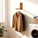 Wood Wall Mounted Clothes Drying Rack, 6 Inch Small Spaces Foldable Clothes Wall Hanging Racks, Wooden Folding Clothes Hanger Racks for Apartments Closet Balconies Laundry Room, Bedroom, Living Room
