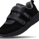 diawin Wide Shoes for Men & Women  Extra Depth Walking Shoes with Wide Toe Box for Swollen Feet, Hallux, Arthritis, and Diabetic Needs  Durable Genuine Leather for Comfort (Black)