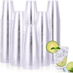 JOLLY CHEF 300 Pack 7 oz Clear Plastic Cups Disposable Cups,7 Ounce Disposable Wine Cups Ideal for Party, Whiskey, Wine Tasting, Perfect for Halloween Christmas, 300 Count