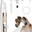 Dog Paw Trimmer with LED Display, 35dB Low Noise Electric Dog Clippers for Grooming, Cordless 20mm-Blade for Trimming Dog's Hair Around Paws, Eyes, Ears, Face, Rump with LED Light (White)