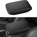 INTGET for 2025 Subaru Outback Accessories Car Center Console Cover for Subaru Outback/Legacy 2025 2024 2023 2022 2020 2021 Leather Armrest Cover Arm Rest Box Lid Cover Seat Protector (Black Stitches)