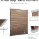 MYshade Cordless Blackout Cellular Shades for Windows, Honeycomb Window Shades with Thermal Insulation, Child & Pet Safe Room Darkening Shade, Easy Install, 27.5" W x 50" H, Light Brown