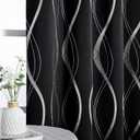 NICETOWN Black Out Floral Curtain Panels 84 inches Long - Light Reducing Thermal Insulated Grommet Blackout Patterned Panels/Drapes for Living Room/Nursery/Kids Room (Set of 2, W52 by L84)
