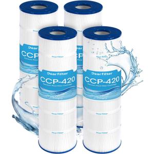 CCP420 Pool Filter Cartridges, Compatible Replacement for Pentair Clean & Clear Plus 420 178584, R173576, Unicel C-7471, Pleatco PCC105, & Filbur FC-FC-6470, FC-1977, 420 sq.ft, 4-Pack