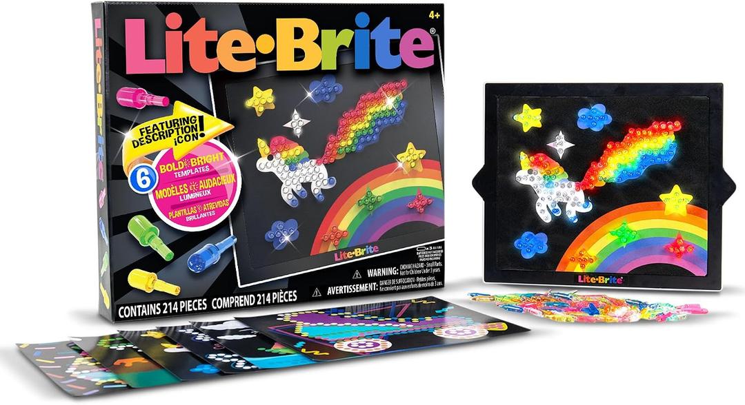 Lite Brite Classic, Favorite Retro Toy - Create Art with Light, STEM, Educational Learning, Holiday, Birthday, Gift, Boys, Kid, Toddler, Girls Age 4+, 8" X 10.25" X 1.5"