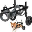 Dog Wheelchair for Back Legs, Light Weight Dog&Cat&Pets Wheelchair Cart with Disabled Hind Legs Walking, Adjustable Doggy Wheelchair Cart with Wheels for Back Legs (Medium-Large, Gray)
