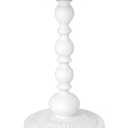 Metal Small End Table,Vintage Matte Black Round Side Table Nightstand for Bedside or Sofa,Small Accent Pedestal Table for Living Room Corners Bedroom Patio and bar (Light White)