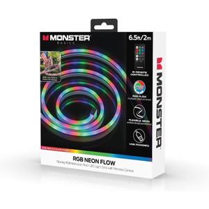 Monster 6.5 ft Multi-Color Flow Technology Neon-LED Strip, Strong Shape-it Material, Xtreme Easy Installation