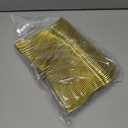 Gold Disposable Cutlery Set, Gold Forks + Spoons, (120 Count), Disposable Silverware assortment