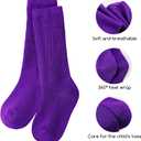 Auranso Girl Knee High Cotton Socks 9 Pairs Girls Long Crew Socks Color A 6-8 Years