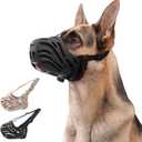 Dog Muzzle, Silicone Dog Muzzle, Durable, Breathable, Anti Bite, Anti Barking, Allow for Drinking Water, Adjustable Strap, Suitable for Small to Large Dogs (Black, L)