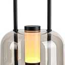 Cordless Black Table Lamp, Portable LED Desk Lamps, 1800mAh Battery Operated, 3 Color Stepless Dimming Up,for Bedroom Outdoor Camping KTV Bar Office Kitchen Night Light, Rechargeable