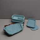 KEMETHY Adults Bento Lunch Box Set with Thermo Bag, 74oz Stackable Leak-proof 3-tiers Bento Box, Built-in Utensil and Sauce Container for Work, School, Dining Out (Green)