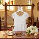 Reallnaive First Holy Communion Hanger First Communion Gift White Bow Dress Hanger 1st Holy Eucharist Party Favors Cross Gift Holiday Ceremony Decoration
