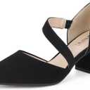 IDIFU IN2 Women's Pumps Closed Toe Strappy Heels Low Block Chunky Heels Dressy Wedding Bride Prom Business Dress Shoes for Women Comfortable Formal Pointed Toe Short Heels, size 9.5