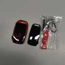 Sindeda for Kia Key Fob Cover,with Leather Keychain Protector Compatible with Cerato Ceed Forte NIRO Sorento Seltos Sportage Soul Telluride Remote/Smart Key,Key Fob Shell(Red)