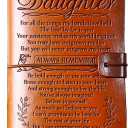 Daughter Gift from Mom, To My Daughter Leather Journal, 140 Page Refillable Writing Journal, Christmas Birthday Gifts for Daughter from Mom, Mother Daughter Gifts for Adults Daughter