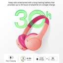 Belkin SoundForm Mini w/Case - Wireless Bluetooth Kids Headphones with 30H Battery Life, 85dB Safe Volume Limit, Built-in Microphone - Kids On-Ear Earphones for iPhone, iPad, & More - Pink