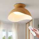 LED Ceiling Light Fixture, 11.8" Semi Flush Mount Gold Ceiling Light
