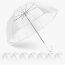 Clear Bubble Umbrella Wedding, High-Visibility Transparent Rain Umbrellas Bulk, Windproof Large Clear Umbrella, Firm and Durable, Dome Umbrellas for Wedding Bride Groom Photography Golf Outdoor Pack of 8