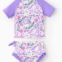 Disney Princess Frozen Marvel Elsa Minnie Toddler Girl Swimsuit Tankini Bathing Suit 2 Piece Swimwear UPF 50+ Rashguard  5-6 Years