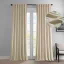 HPD Half Price Drapes Heritage Plush Velvet Curtains 84 Inches Long Room Darkening Curtains for Bedroom & Living Room 50W x 84L, (1 Panel), Au Lait Creme