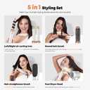 Hair Dryer Brush Set 5 in 1, Hot Air Styler Negative Ion Air Curling Wrap Air Curler, Round Brush Blow Dryer Curling Iron Hair Styling Tools Gift for Dry,Volumize, Straight,Curl,100-120V