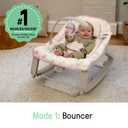 Ingenuity Keep Cozy 3-in-1 Grow with Me Vibrating Baby Bouncer, Seat & Infant to Toddler Rocker, Vibrations & Toy Bar, 0-30 Months Up to 40 lbs (Skye)