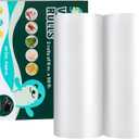 Happy Seal Vacuum Sealer Bags 8" x 50' 2 Pack for Food Saver, Rolls for Custom Fit Airtight Food Storage, Meal Prep or Sous Vide, Commercial Grade Vacuum Seal Freezer Bags