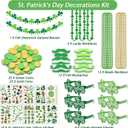 94-Piece St Patricks Day Accessories, St Patricks Day Party Favors Include Felt Shamrock Banner, Shamrock Glasses, Mustaches, Tattoo Stickers, Necklaces, Coins for Irish Party Supplies